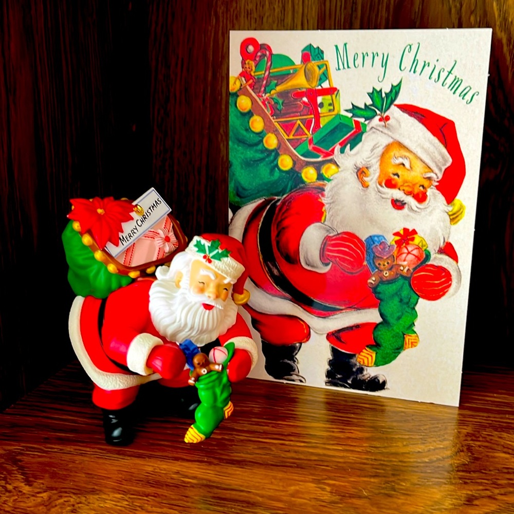 Hallmark Christmas Card with Vintage Santa